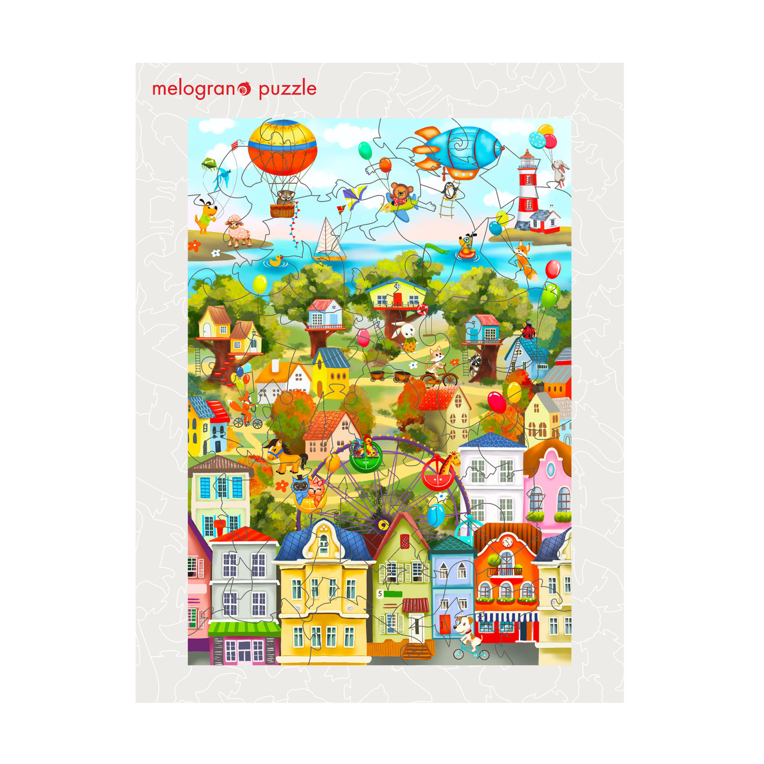 Деревянные пазлы Collection Animation Город счастья, 40 деталей, 21х26  см, 4+