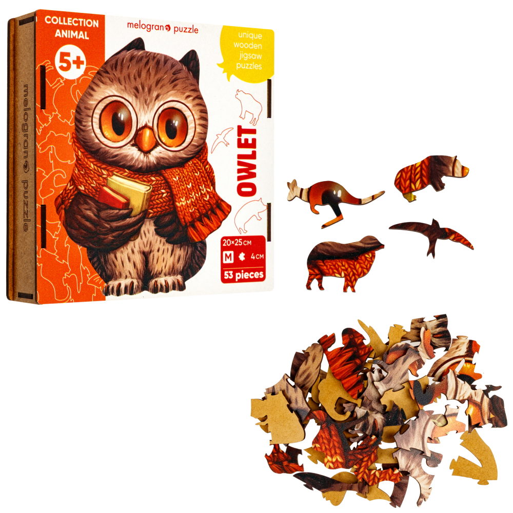 Пазлы Collection Animals Совенок ученик, 53 детали