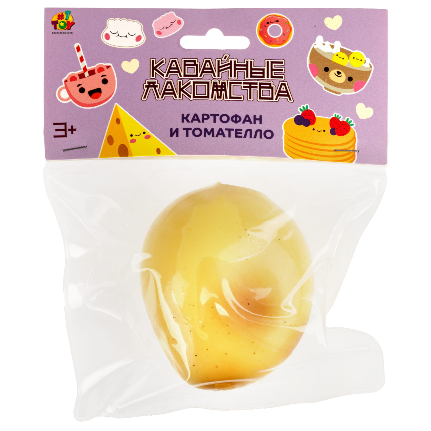 Антистресс-игрушка 1TOY Крутой замес Залиплющ Картофан и Томателло, в ассортименте, 6 см