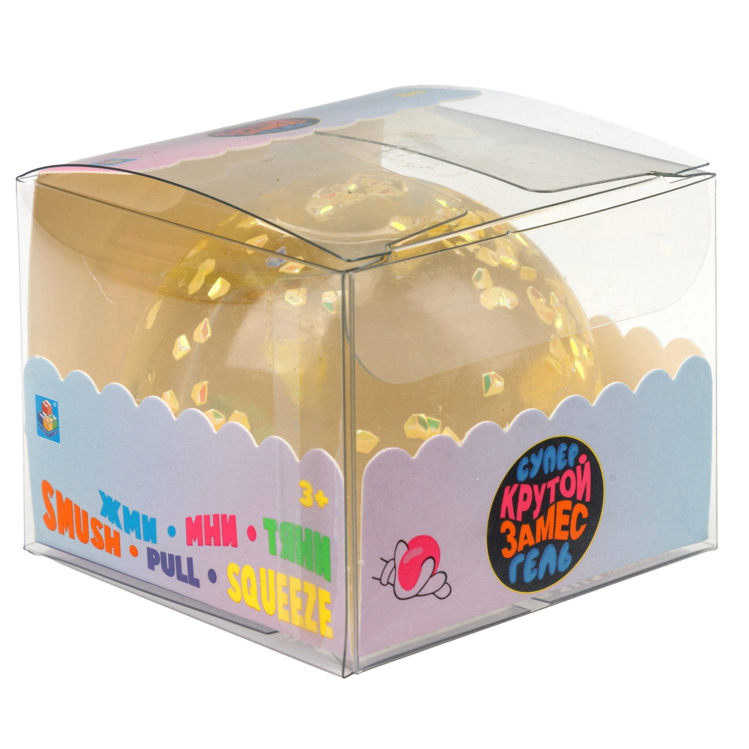 1toy Крутой замес Супергель шар бриллиант 6 цв.в асс.6см, в ПВХ кор., 12шт.в дб.