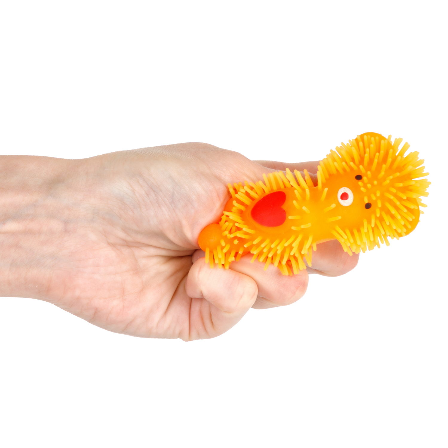 Игрушка-антистресс для рук 1toy Йо-Ёжики, оранжевый "Медвежонок" 8 см, со светом