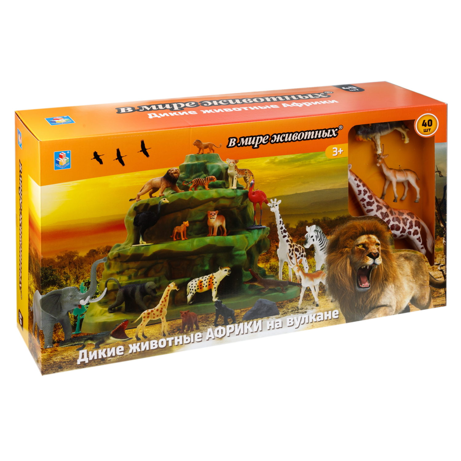 Фигурки диких животных Африки 1TOY "В мире животных", 40 шт., игровой набор зоопарк