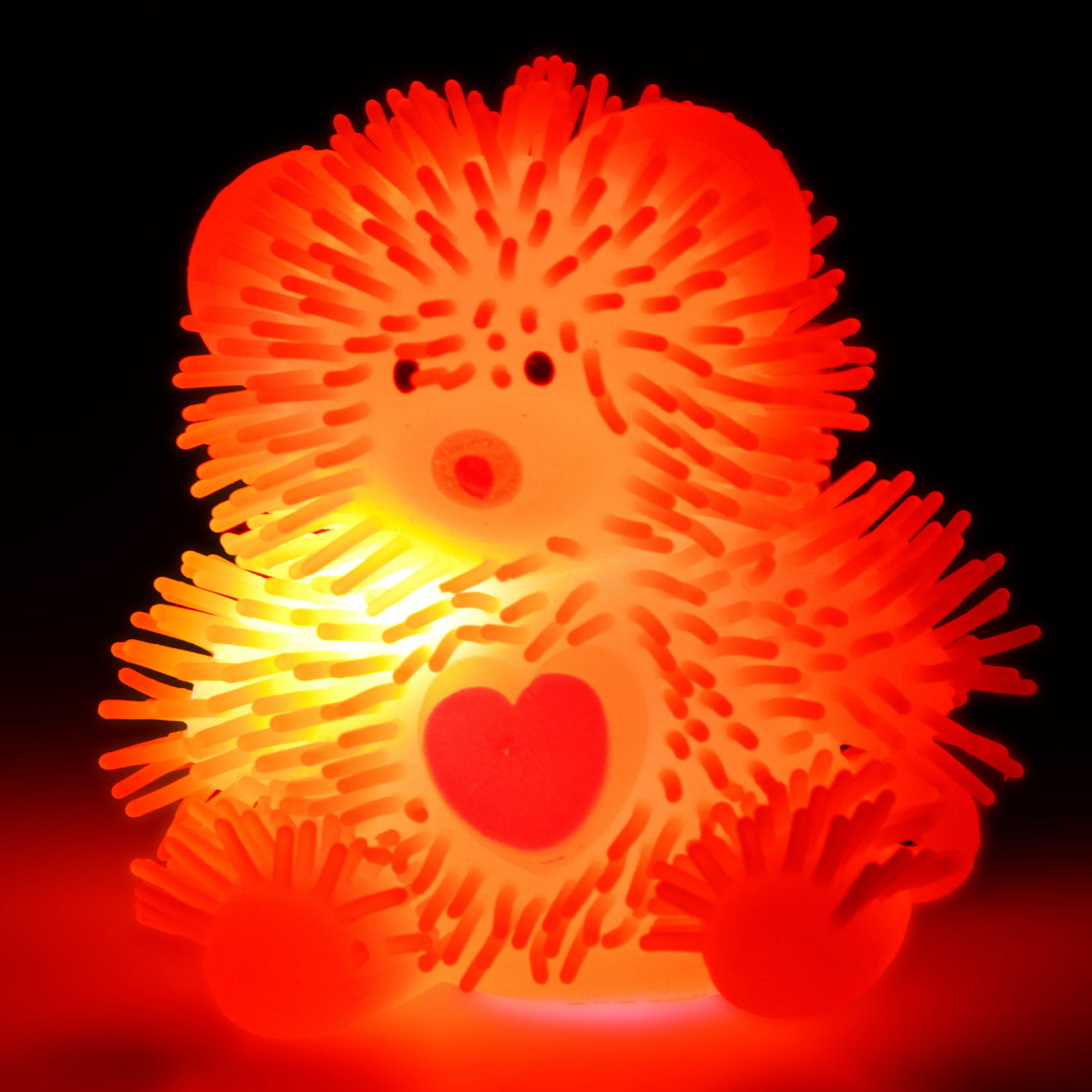 Игрушка-антистресс для рук 1toy Йо-Ёжики, оранжевый "Медвежонок" 8 см, со светом