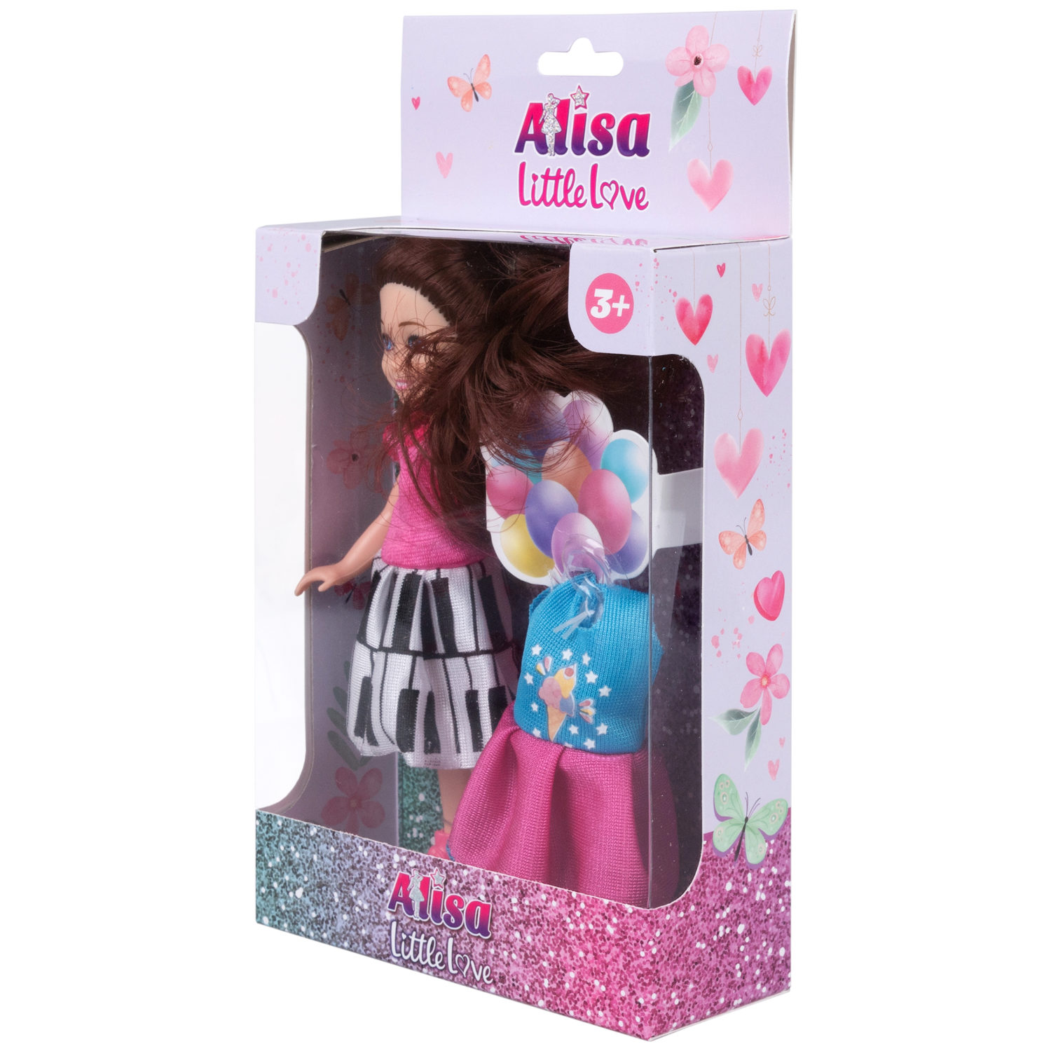Кукла Alisa Little Love 15,2 см, брюнетка, с платьем