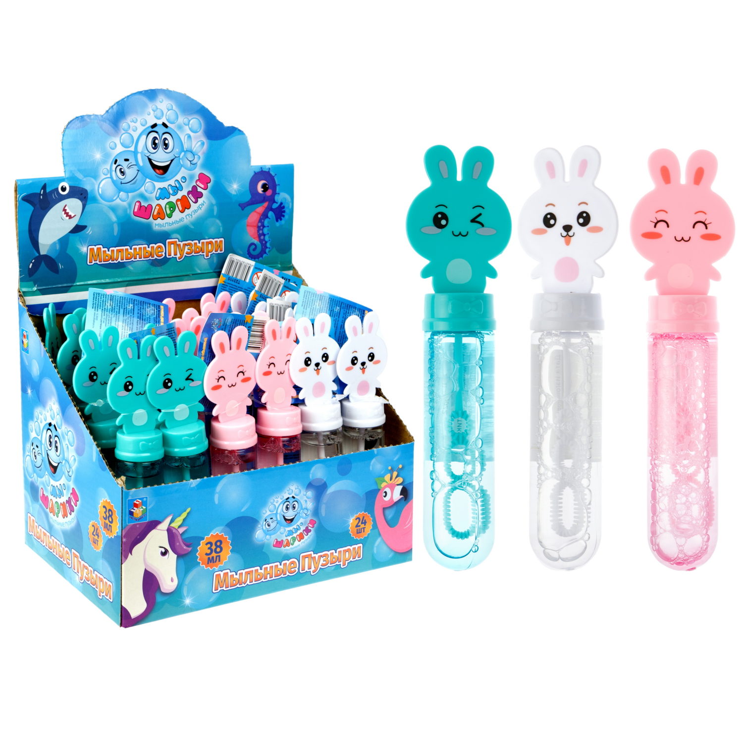 Набор мыльных пузырей 1TOY Мы-шарики! Кролик, 3х38 мл