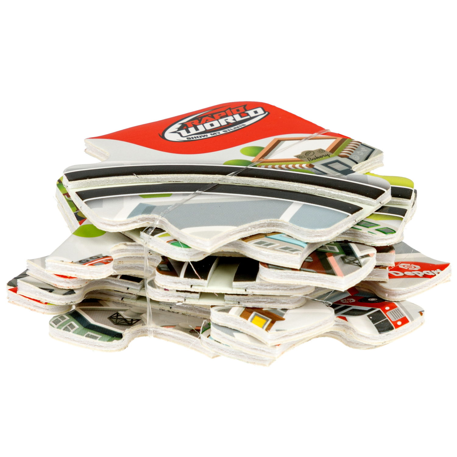 Игровой набор 1TOY Пазл-трек "Мегаполис" с машинкой, 4 вида, 10 деталей