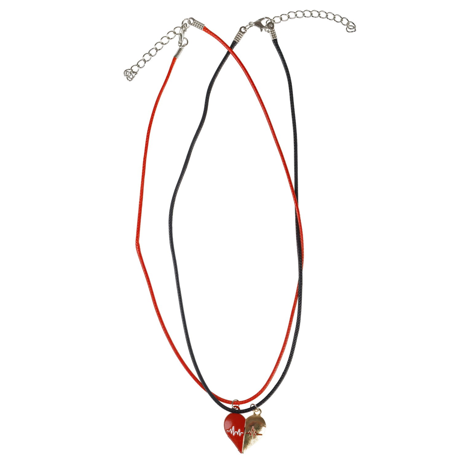 Набор из парных цепей-шнурков Lukky Fashion Сердце пополам на магните