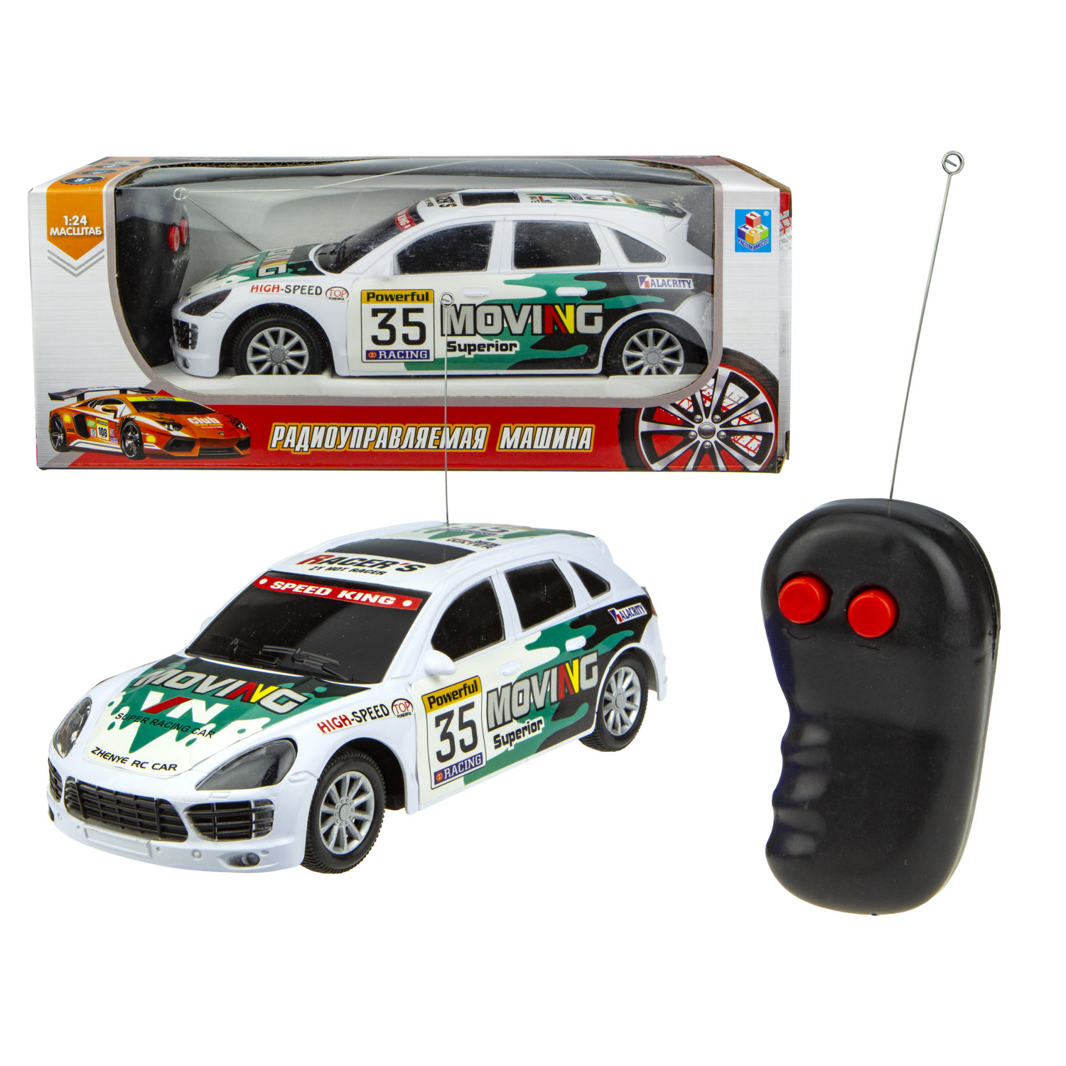 Машинка 1TOY "Спортавто" машина на р/у, белая