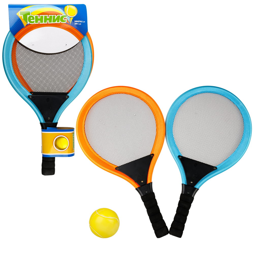 Набор для тенниса 1TOY, ракетки мягкие 50х27 см, мячик