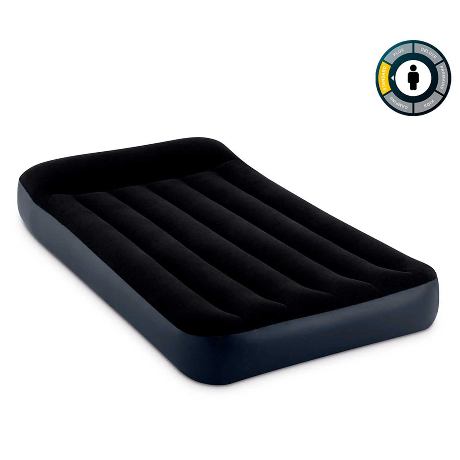 Надувной матрас односпальный со встроенным насосом Intex Интекс надувная кровать для сна, для дома, в палатку