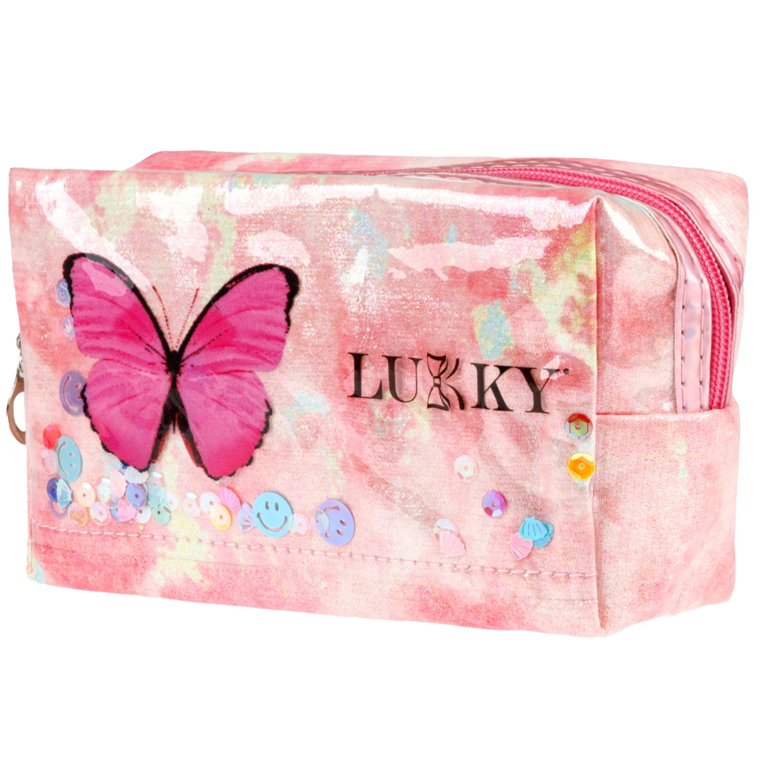 Косметичка с подвижными блёстками Lukky Butterfly Style, 18*10*8 см