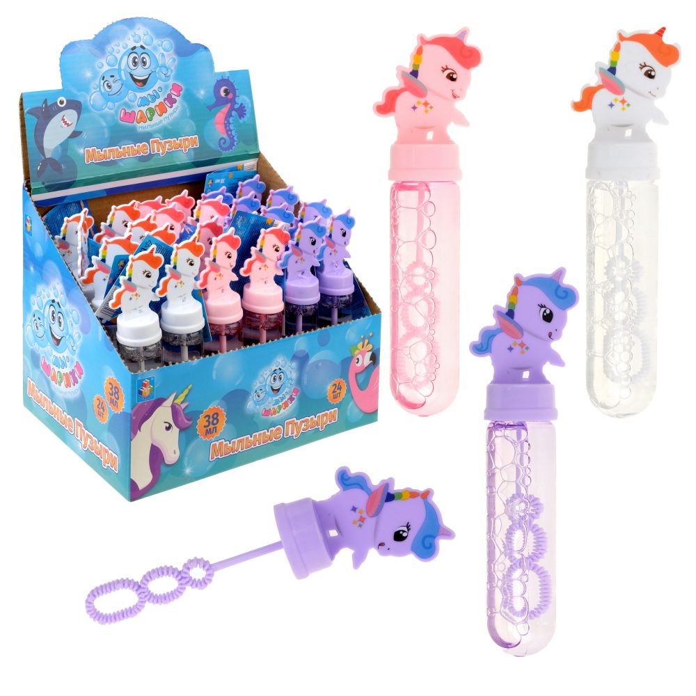 Мыльные пузыри 1TOY Мы-шарики! Единорог, 38 мл, в ассортименте