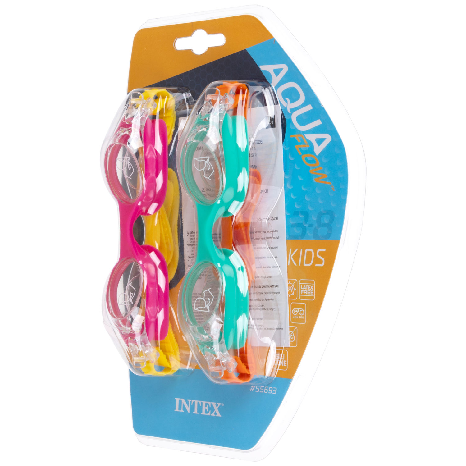 Очки для плавания детские Intex Интекс Про тим, набор, от 8 лет