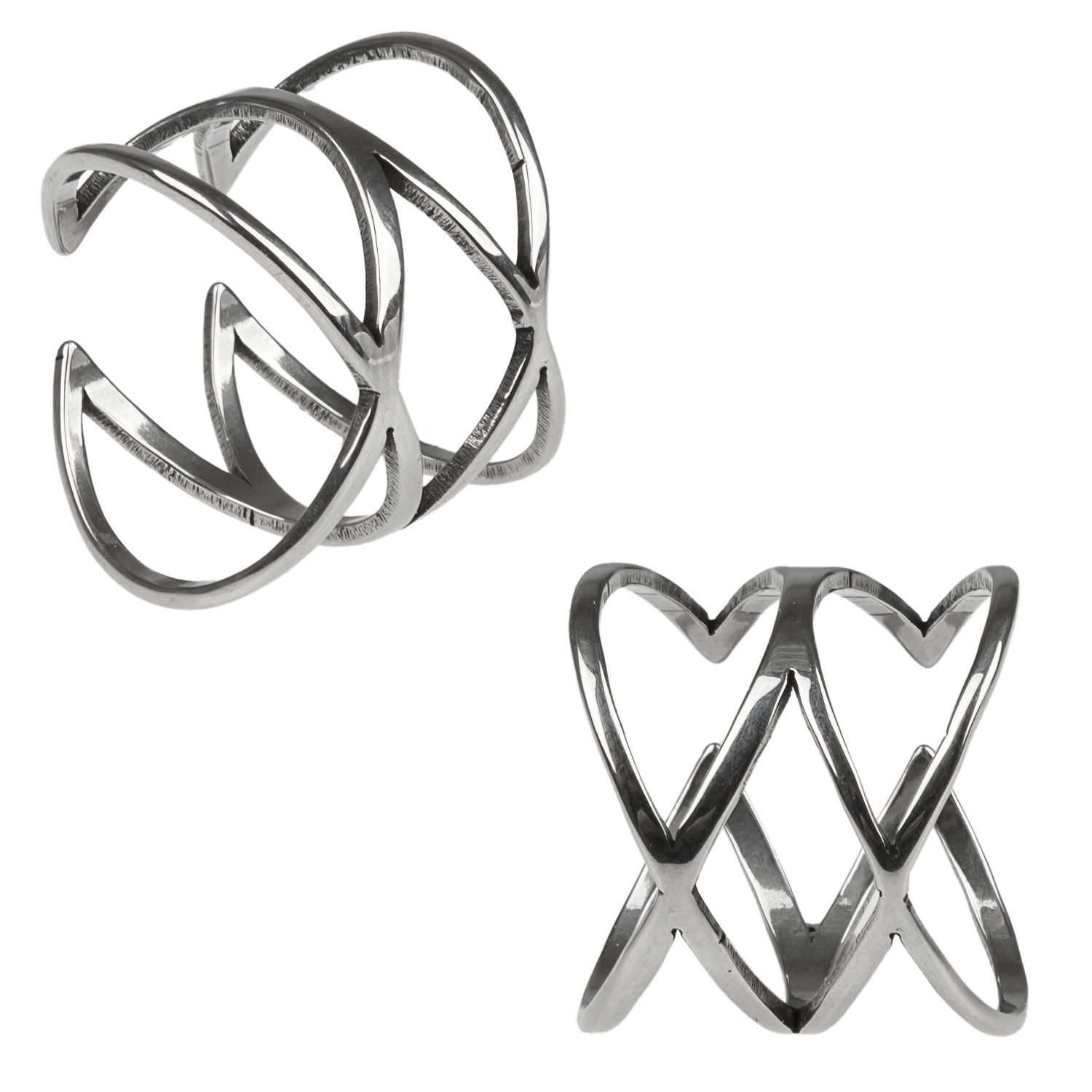 Набор колец серебряного цвета Lukky Fashion с волнами, 3 шт.