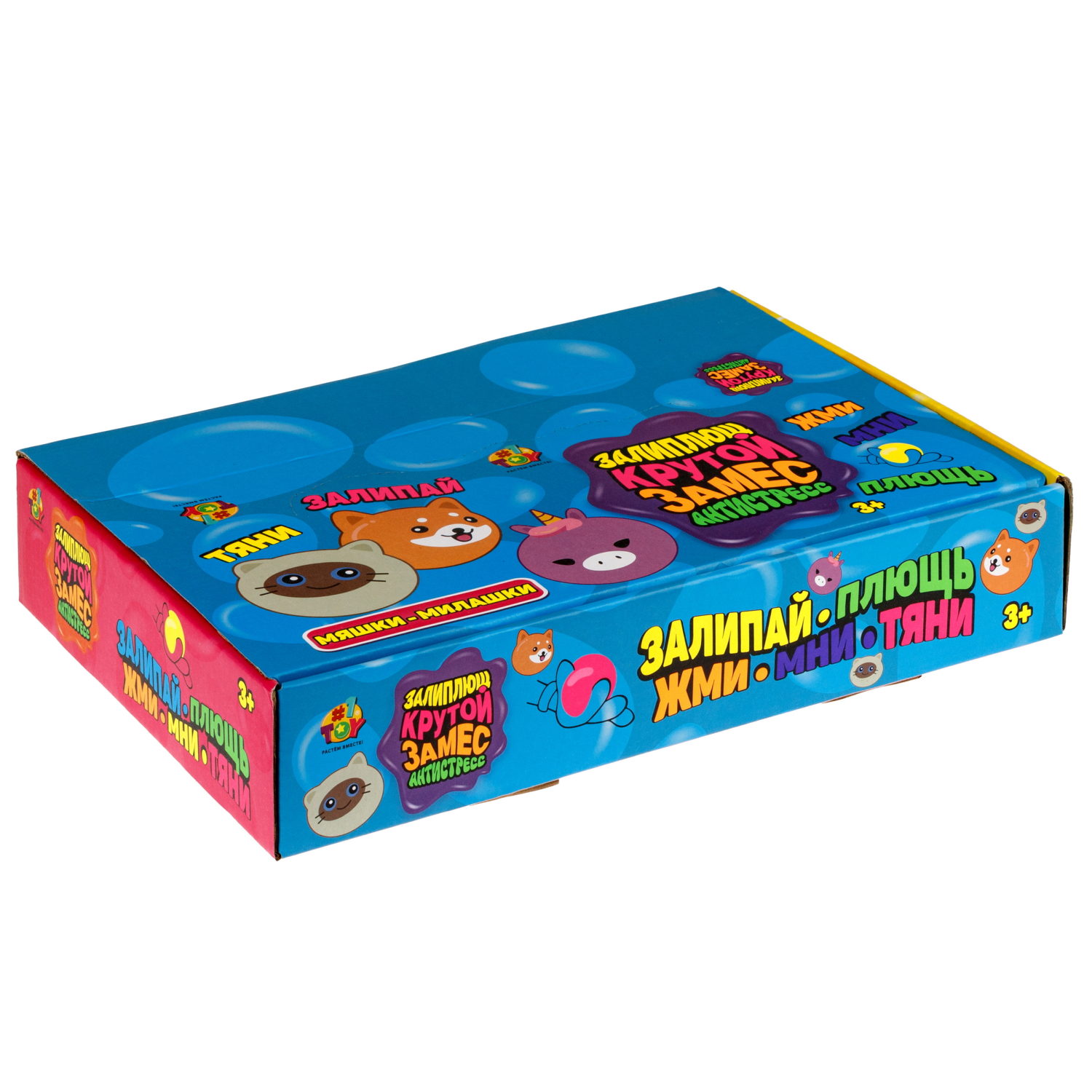Игрушка-антистресс 1TOY Крутой замес Залиплющ, Мяшки-милашки, 7*7,5*5,5 см, в ассортименте кот, корги, единорог