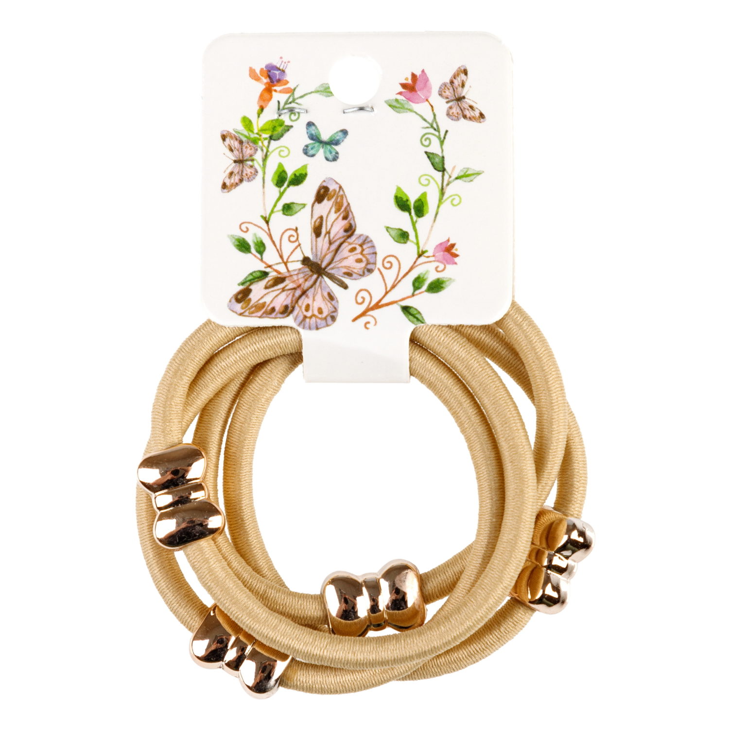 Lukky Fashion набор из 4 резинок для волос с метал.бантиком, 3 цвета в ассортименте: черный, золотой, красный микс