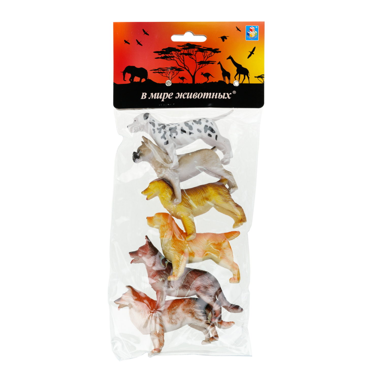 Фигурки домашних животных 1TOY "В мире животных", игровой набор, собачки, 6 шт., 10 см