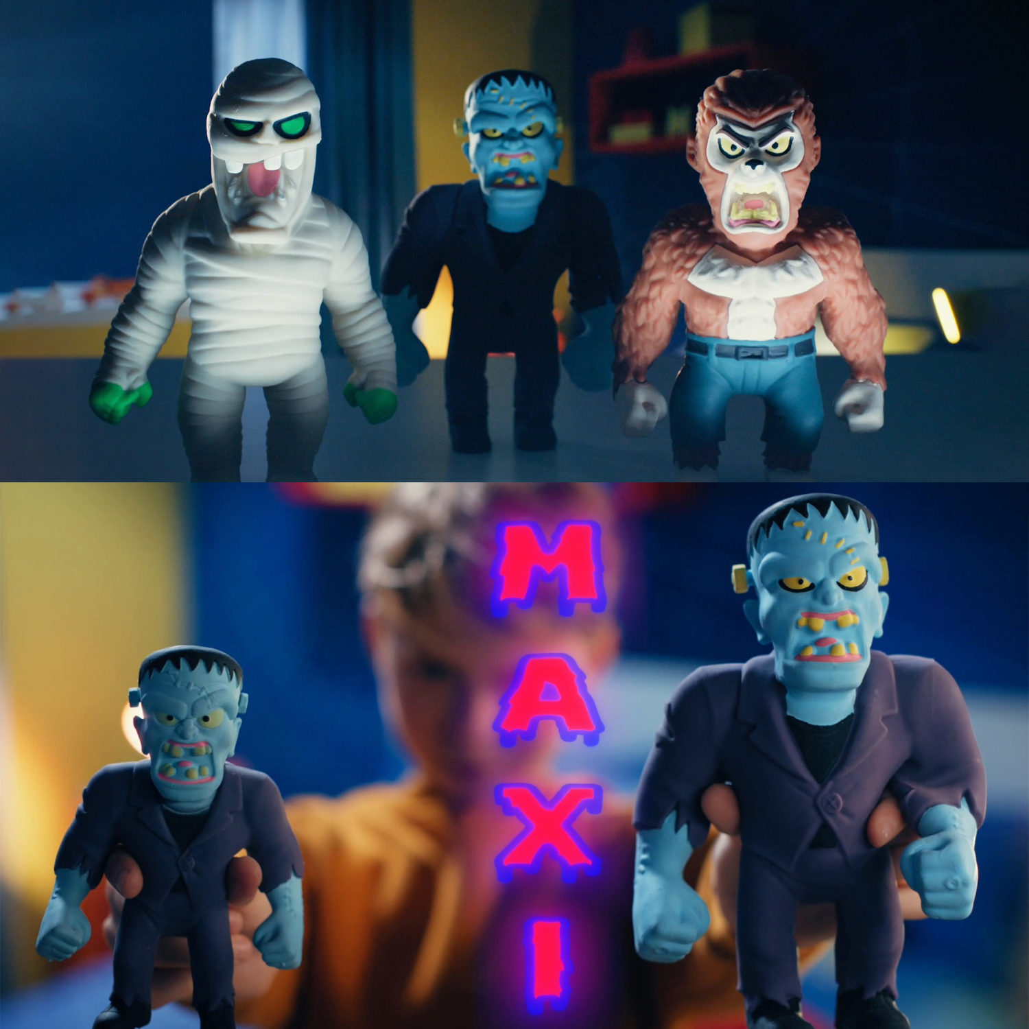 Тянущиеся фигурки 1TOY Monster Flex Maxi монстры тянучки, 21 см, 3 вида в ассортименте