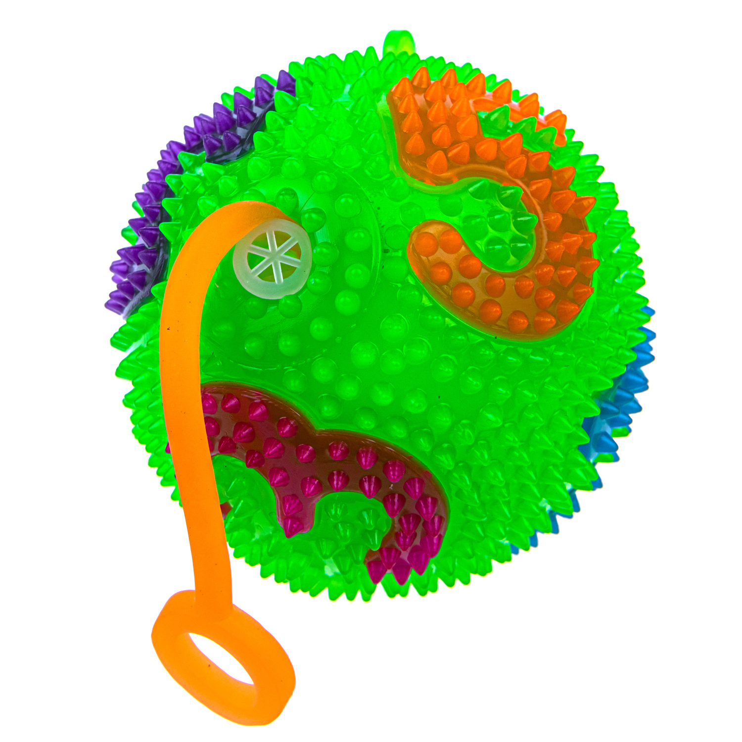 Мячик-прыгун 1TOY цифры, со светом, 6,5 см