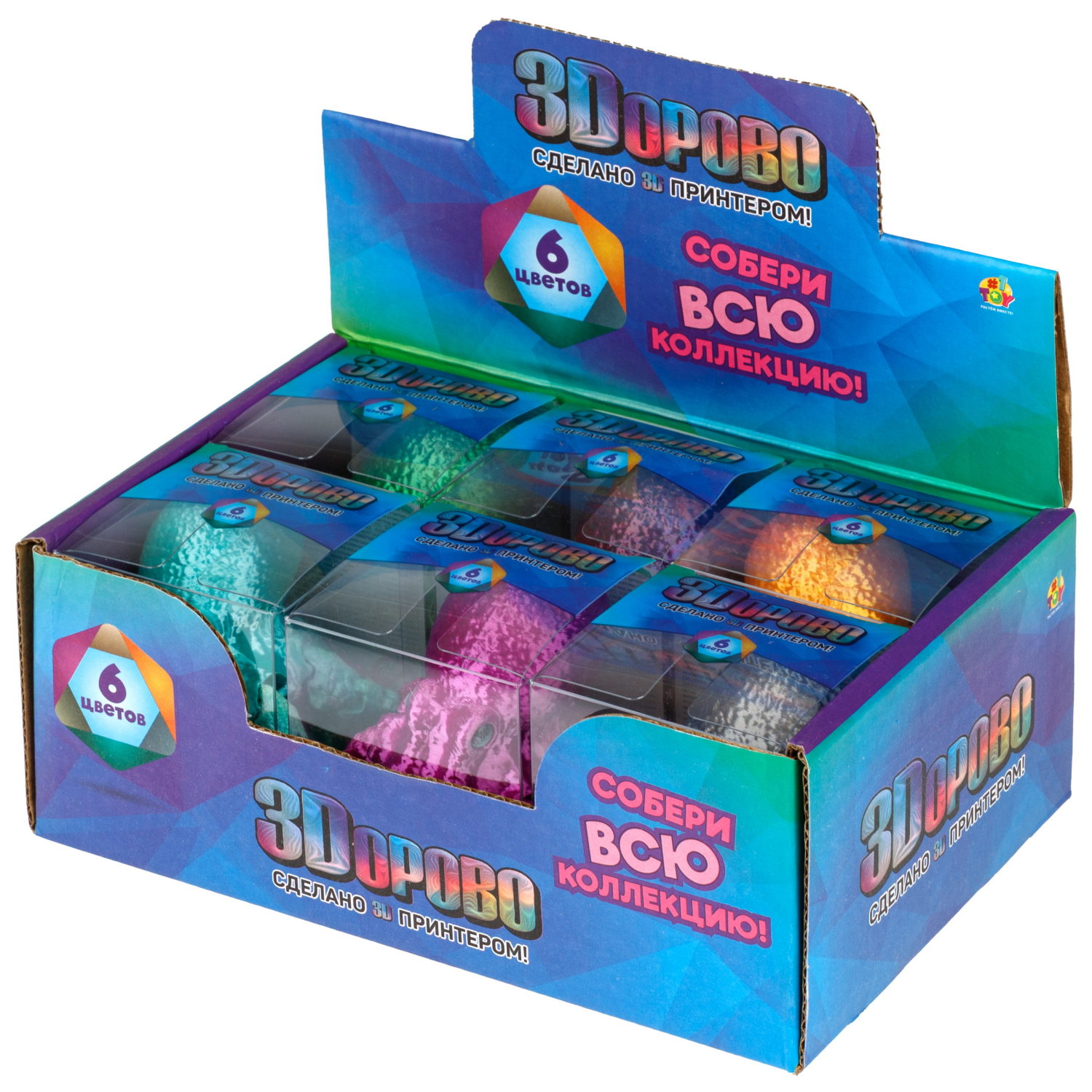 3D-игрушка 1TOY 3Dорово Осьминог, 21х6 см, 6 цветов в ассортименте