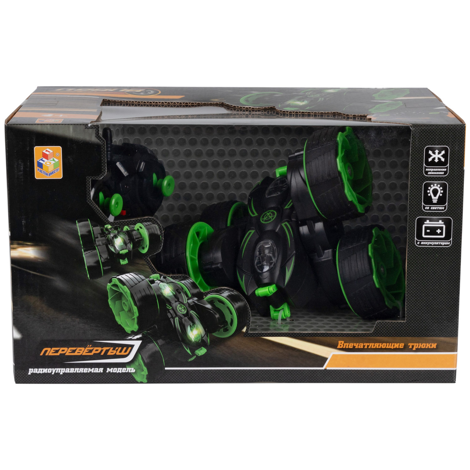 Машинка на пульте управления 1TOY трюковая, перевертыш, трюкач