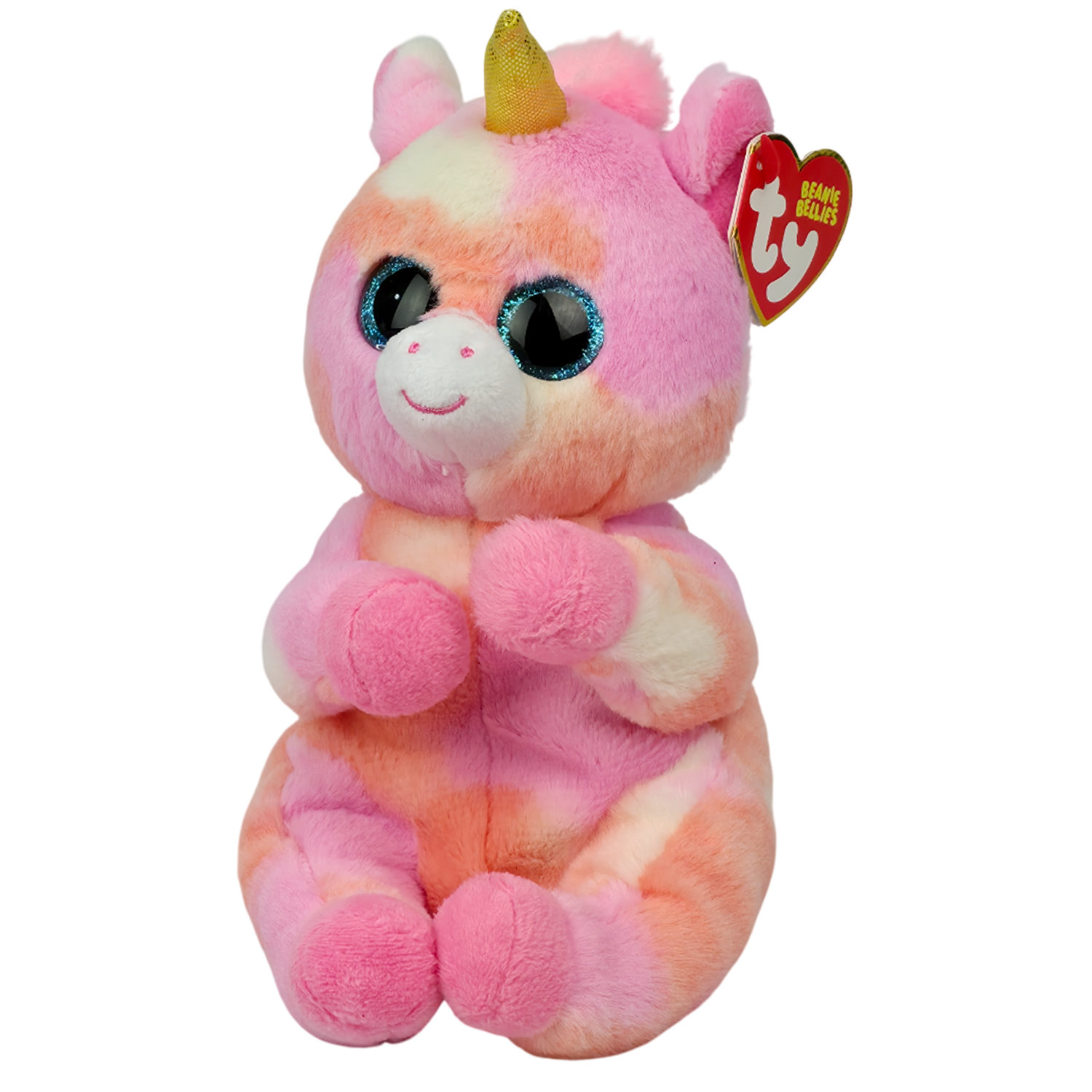 Мягкая игрушка TY Beanie Bellies оранжево-розовый Единорог Skylar, 15 см