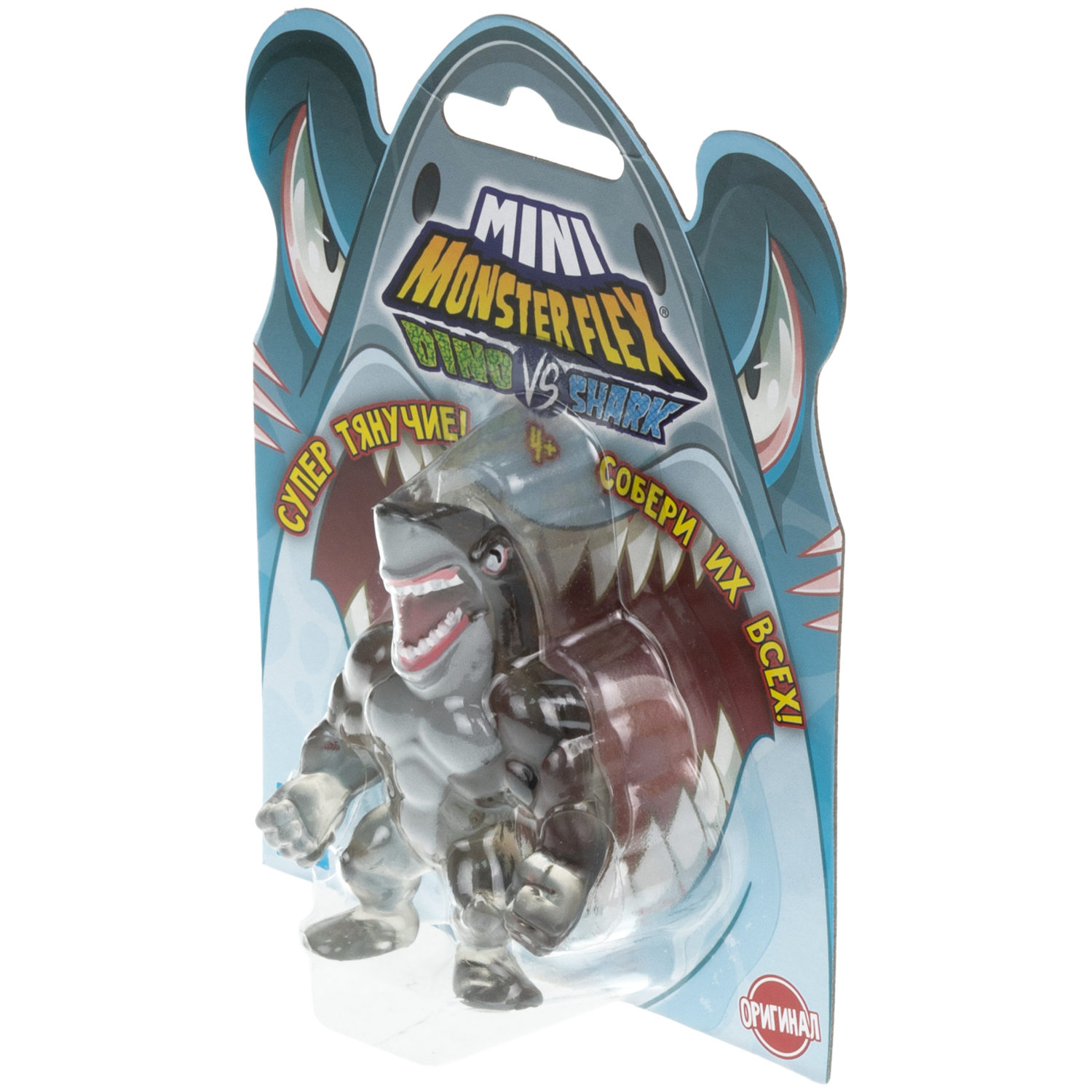 1TOY MONSTER FLEX MINI DINO и SHARK, тянущиеся фигурки, 10 видов в ассортименте