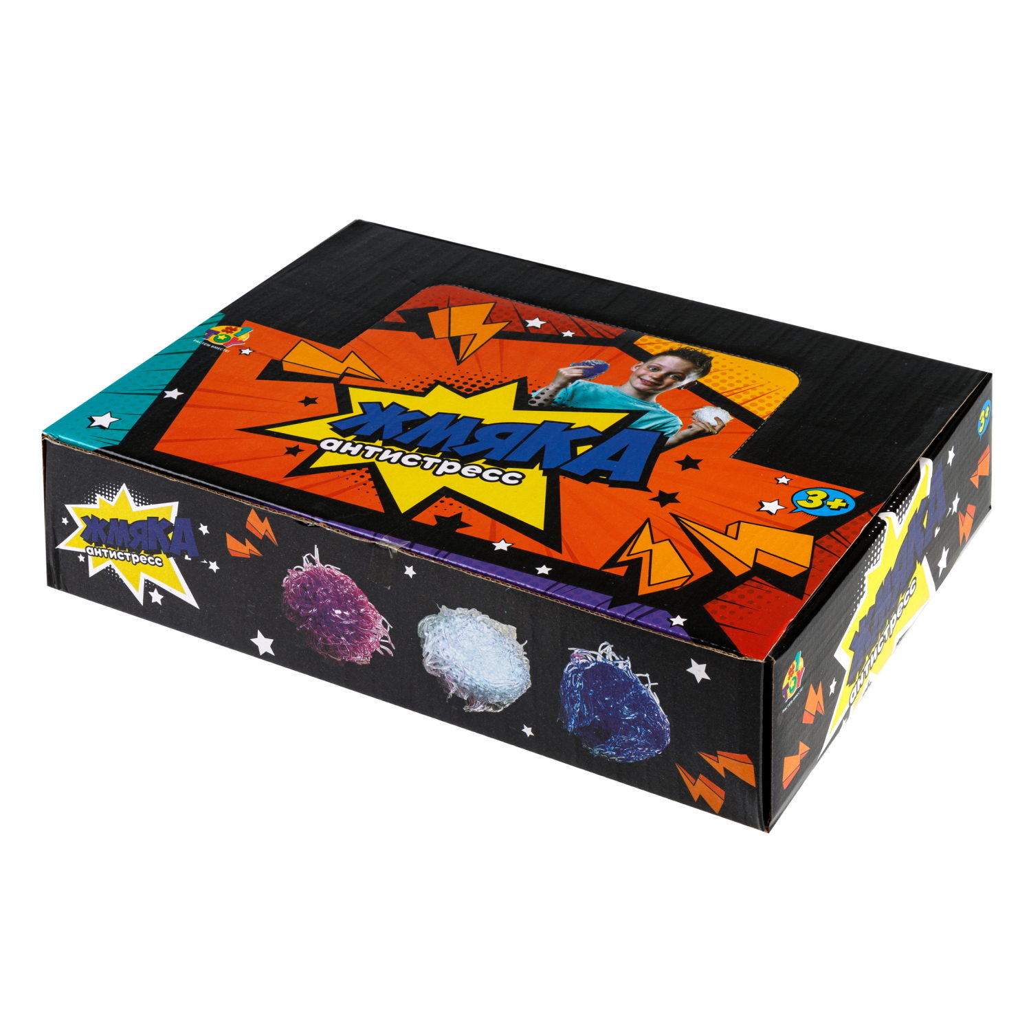 1toy Жмяка, шар с мелкими шариками, 8 см, 3 вида в ассортименте