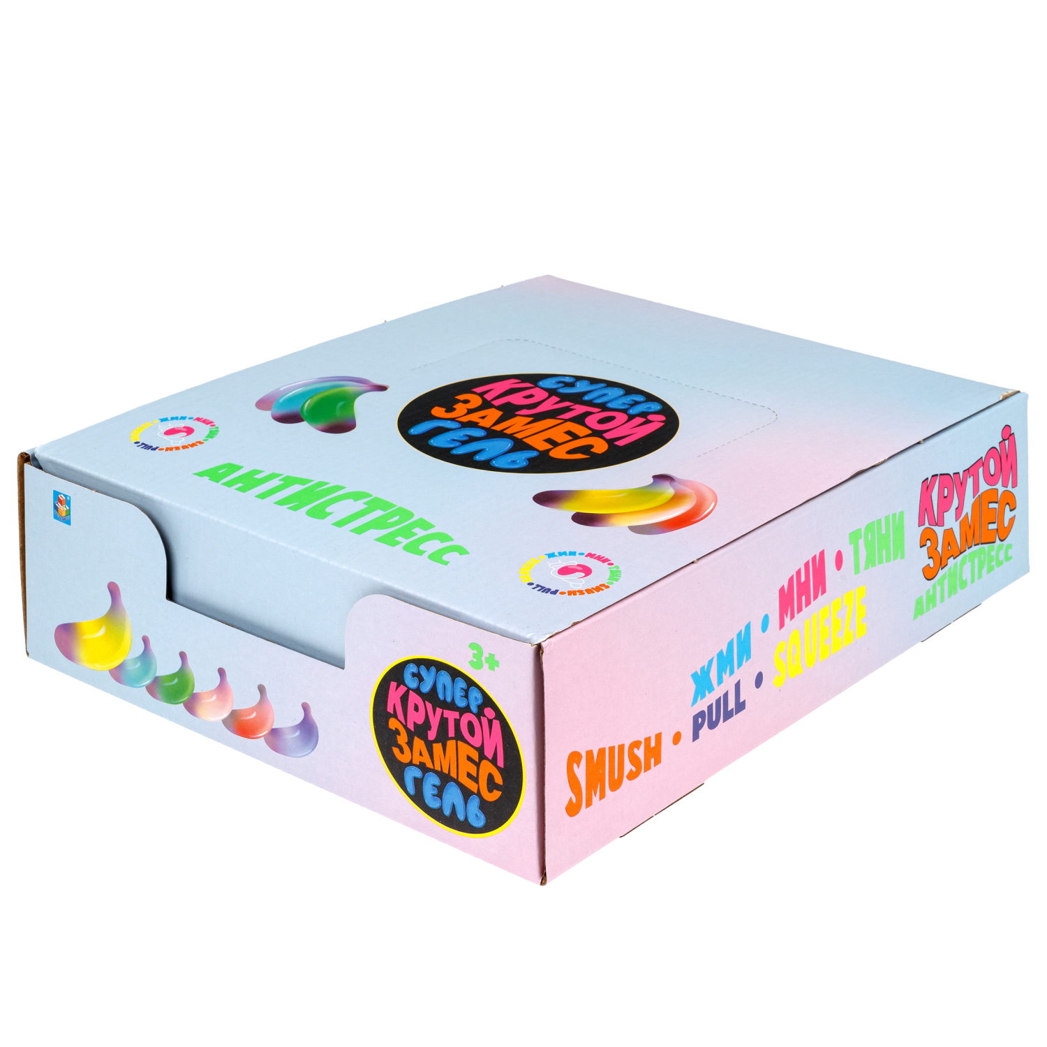 Антистресс-игрушка для рук 1TOY Крутой замес Супергель Банан с блестками, 11 см, 6 цветов в ассортименте