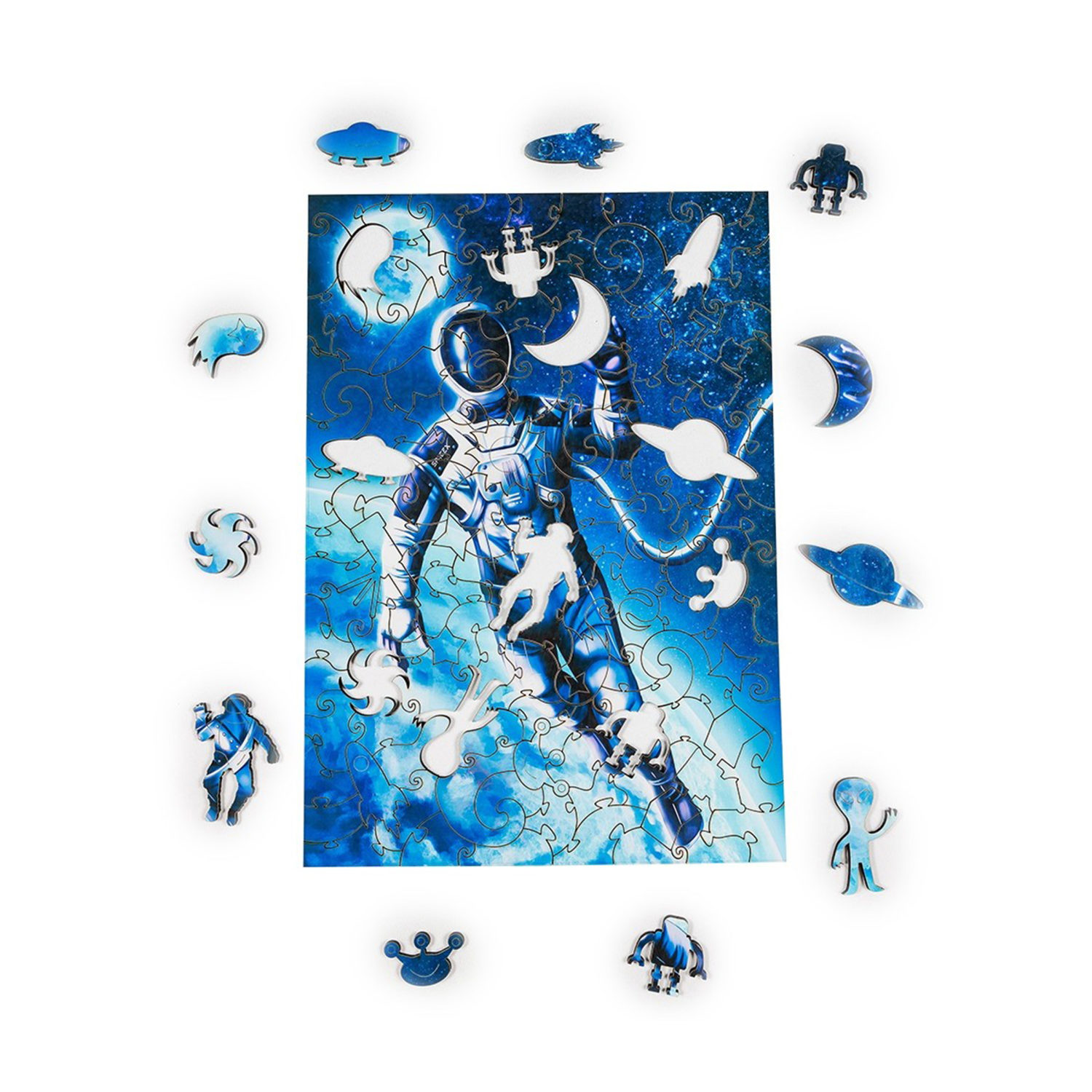 Деревянные пазлы Collection Space Космонавт, 130 деталей, 20х29 см, 8+