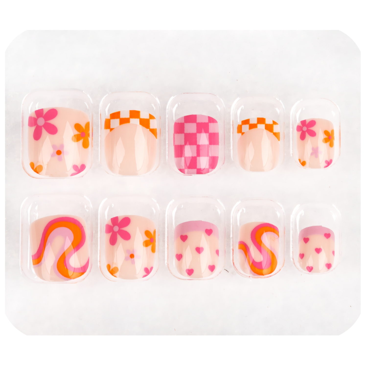 Детские накладные ногти Lukky Нэйл-Арт Flower Power на липкой основе, 3-10 лет