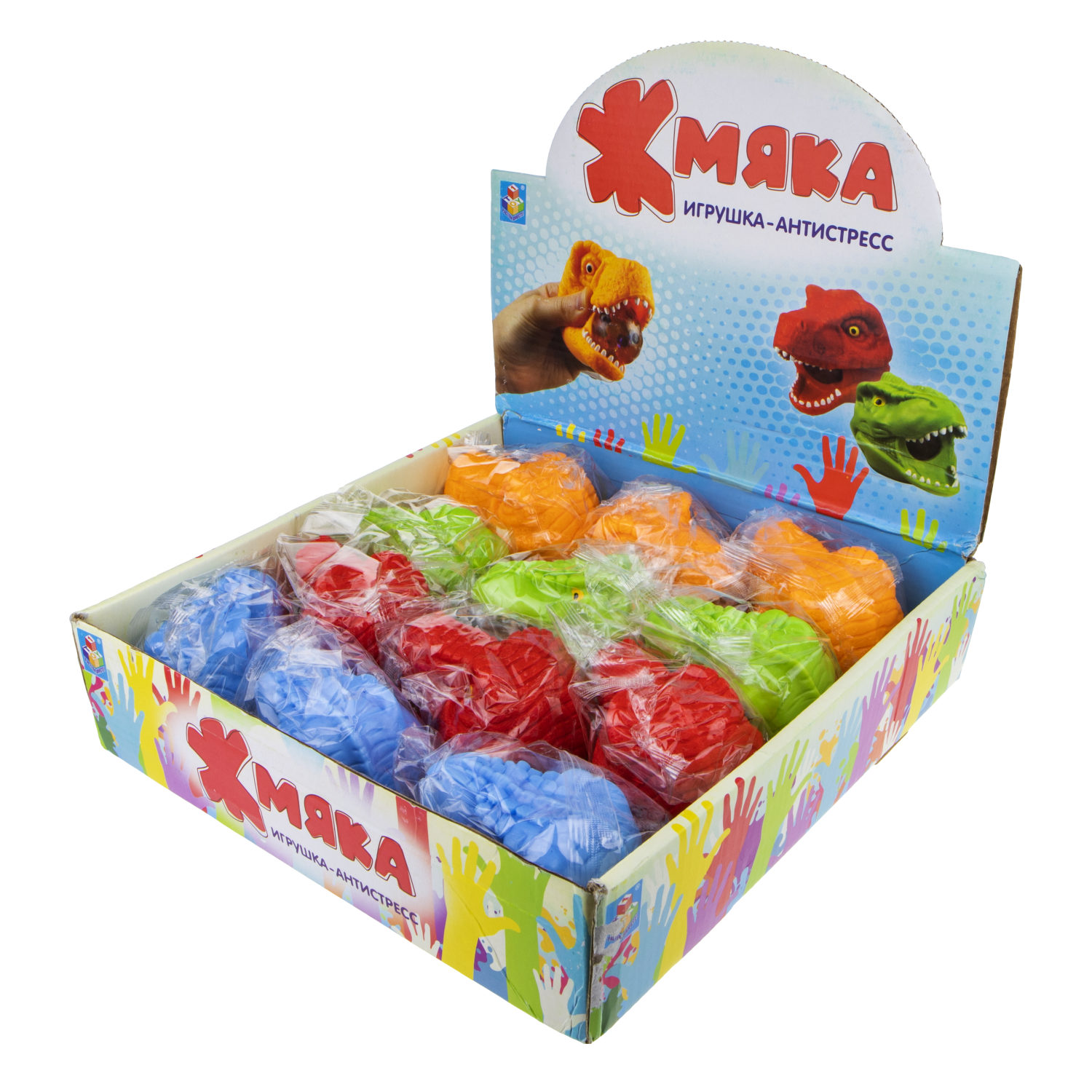 1TOY Мелкие пакости, жмяка голова динозавра (разноцветные шарики)