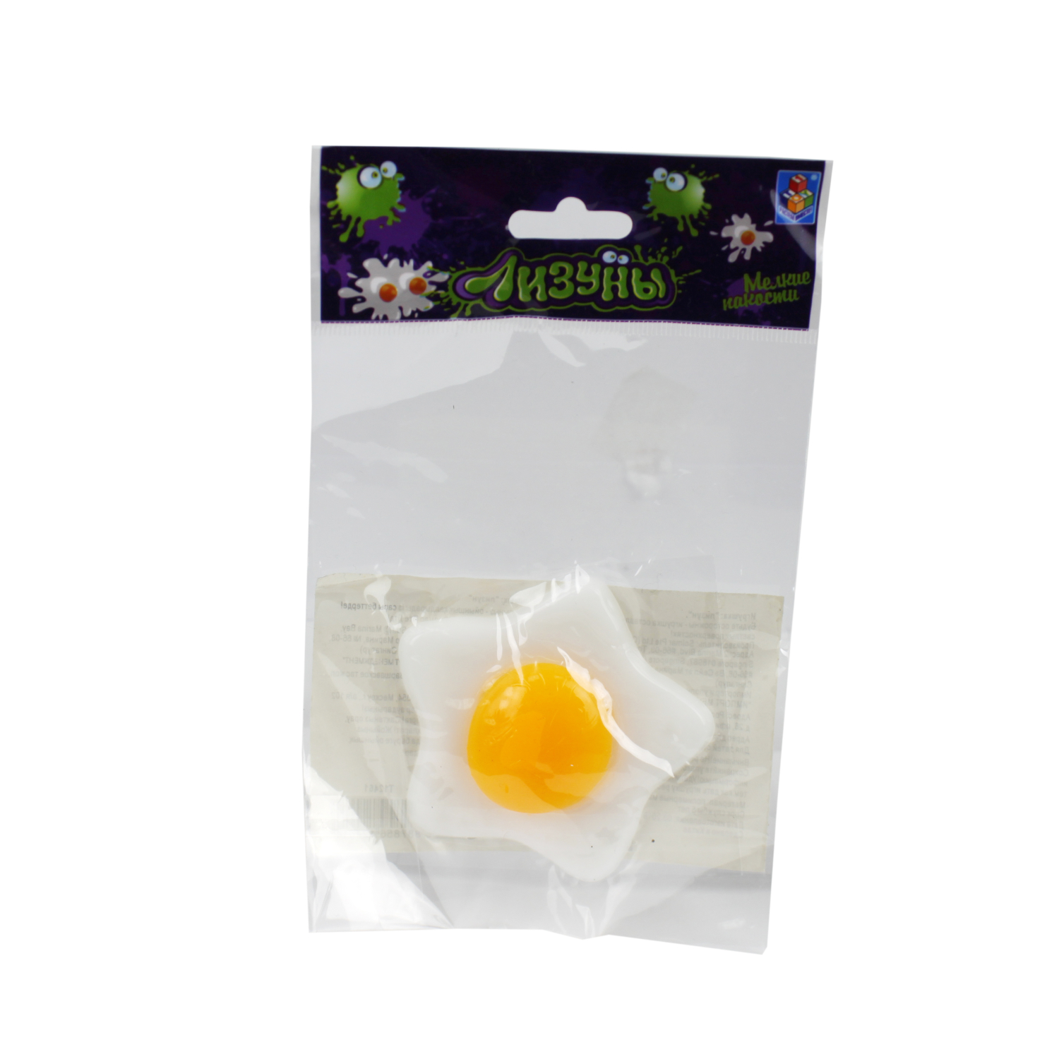 1TOY Мелкие пакости, лизун - яичница (упаковка пакет 60 шт/блок 360 шт,/кор720 шт.