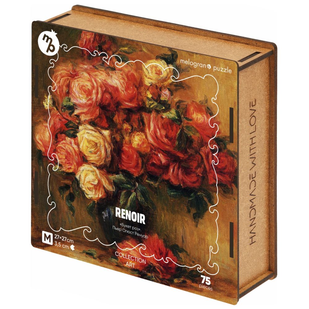 Деревянные пазлы Collection Art Пьер Огюст Ренуар, Букет роз, 75 деталей, 27х27 см