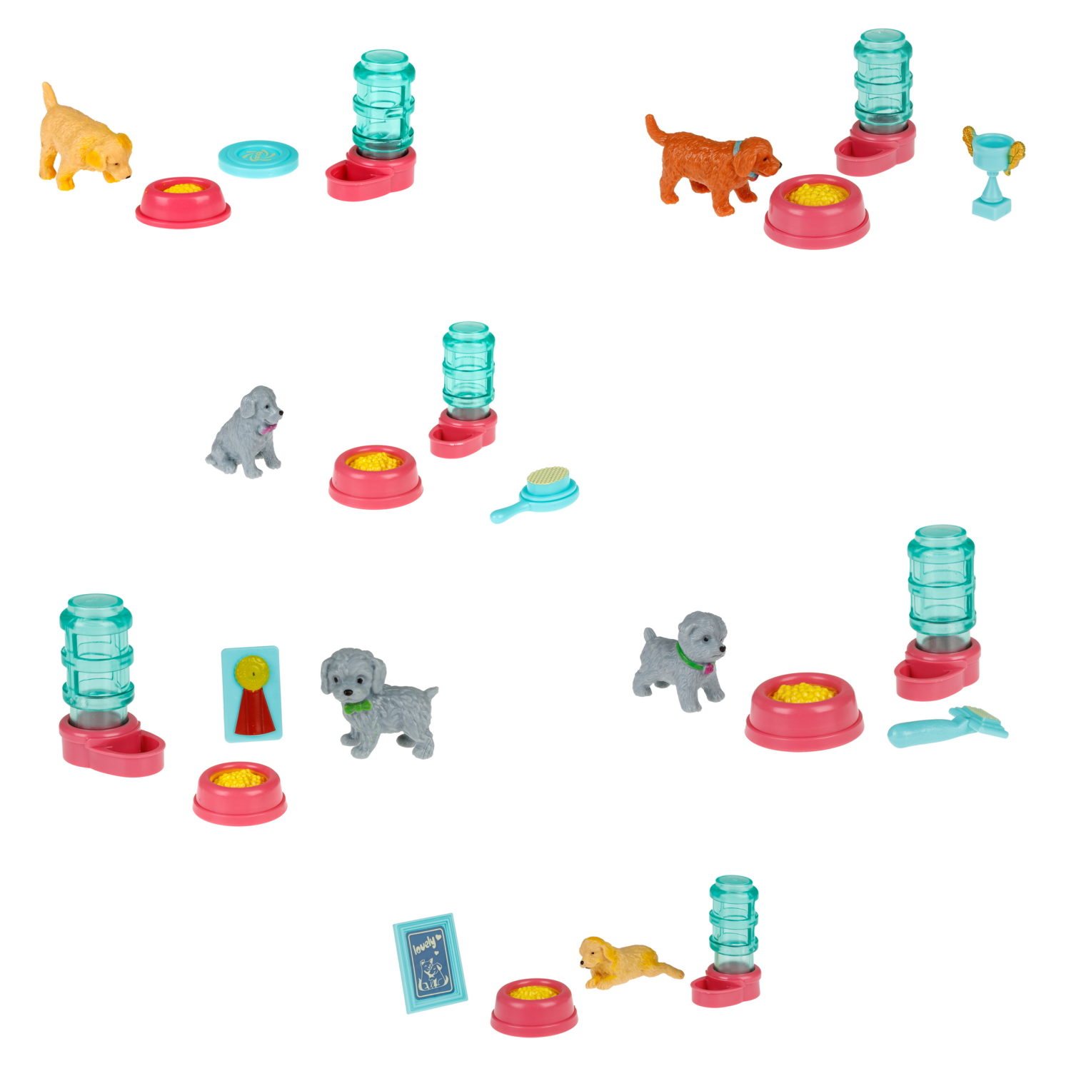 1TOY игровой набор Собачка с аксессуарами, в шаре, 6 видов в ассортименте