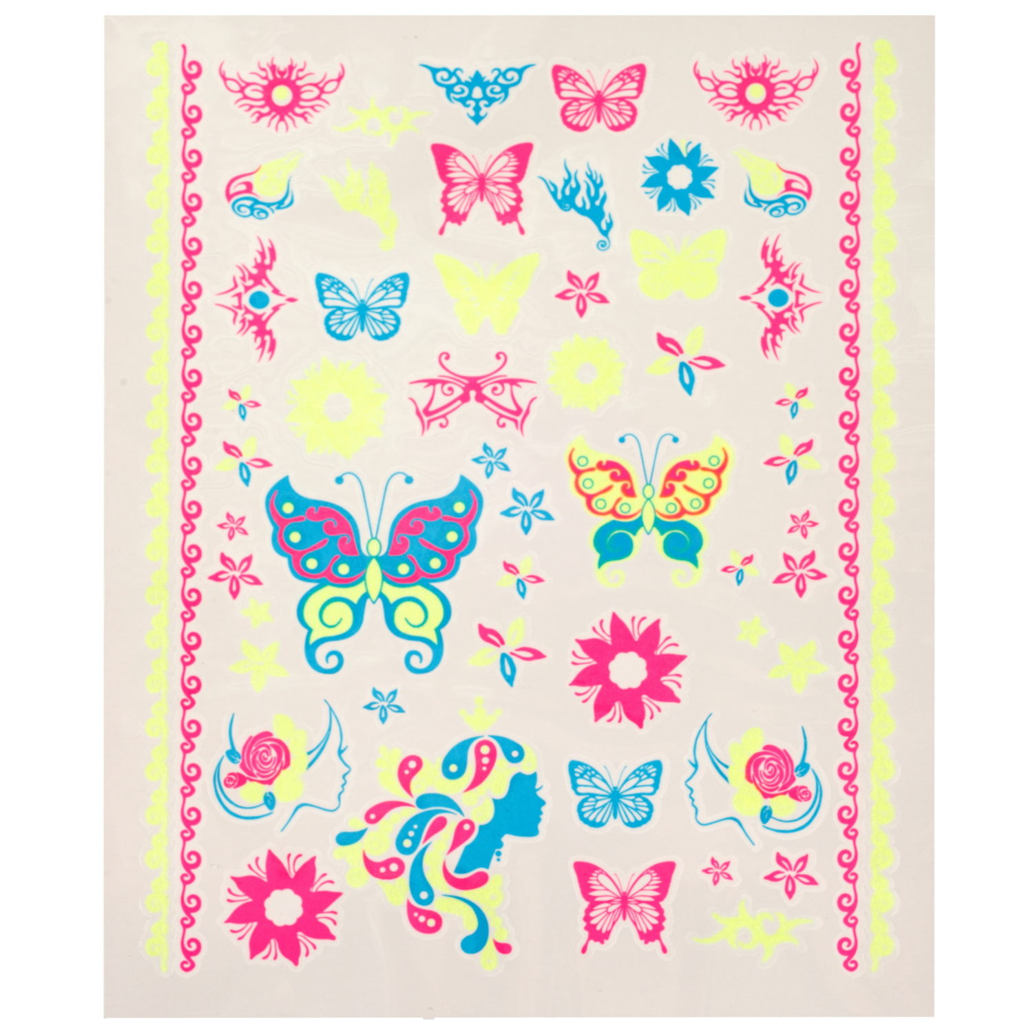 Lukky Бьюти-Дизайн Ультрафиолет с лаком для ногтей и помадой для Ультрафиолет, светящимися в темноте переводными тату и стразами для лица