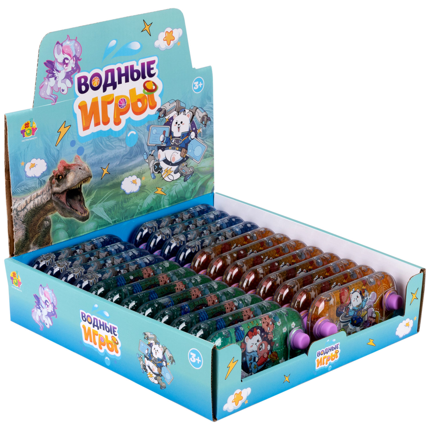 1TOY Игра с водой Забрось мячики Мишка аниме, 3 вида в ассортименте