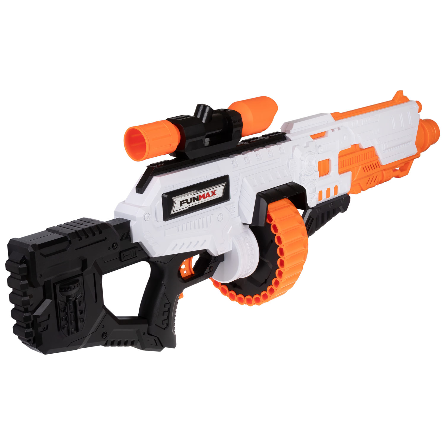 1toy Funmax "A82" бластер электромеханический, барабан на 30 выстрелов, в комплекте 48 EVA снарядов