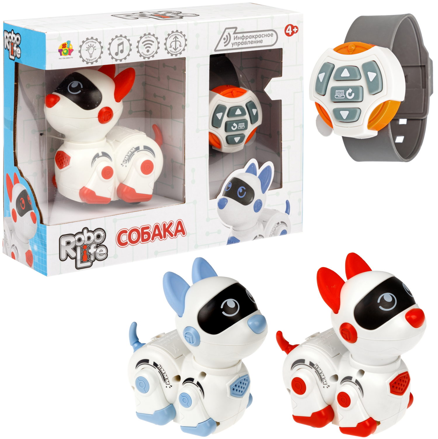 Интерактивная собака 1TOY Robolife на пульте управления, со светом и звуком