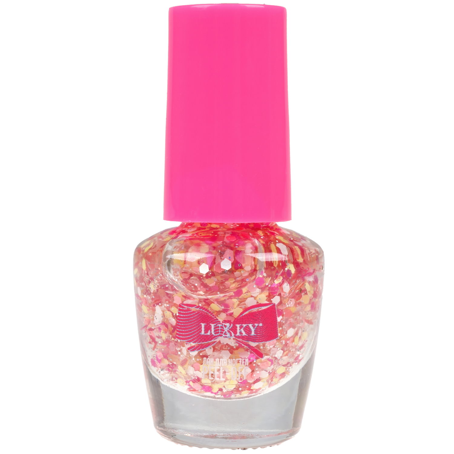 Lukky Fruitty Конфетти,лак для ногтей peel-off жемчужно-розовый микс,3,5ml,блистер