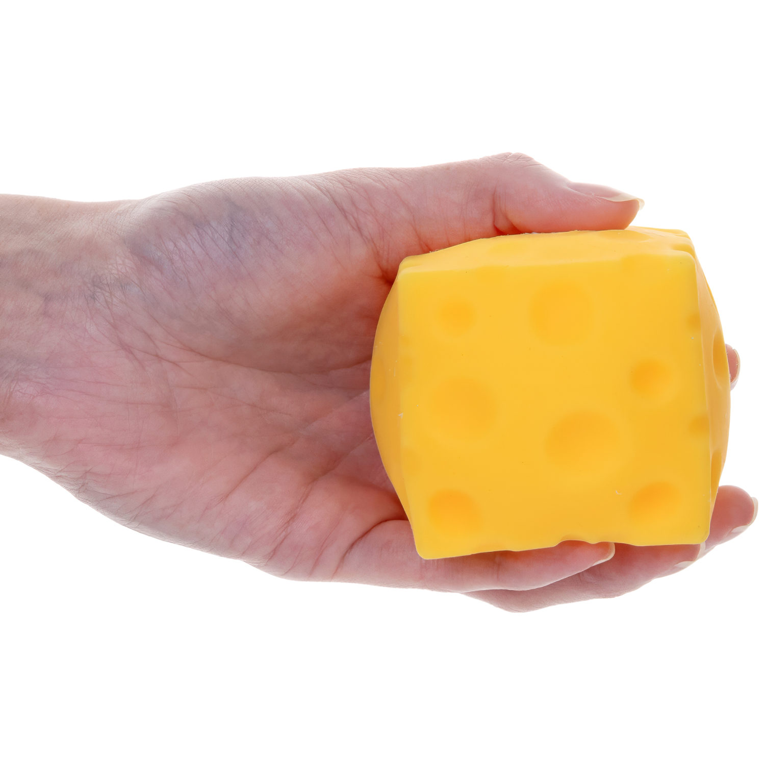 Игрушка антистресс для рук 1TOY Крутой замес сыр куб, резиновая, мялка, жмякалка, тянучка, для детей, для взрослого