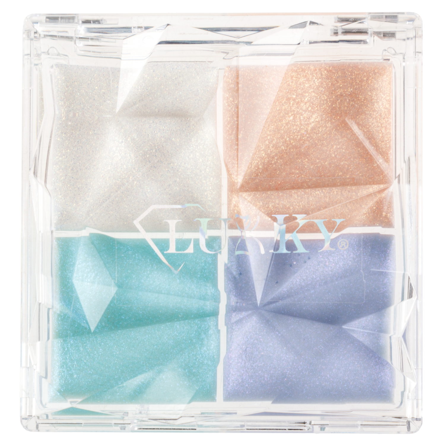 Крем-тени для век с блёстками Lukky Diamond ,4 цвета, аппликатор,6 г