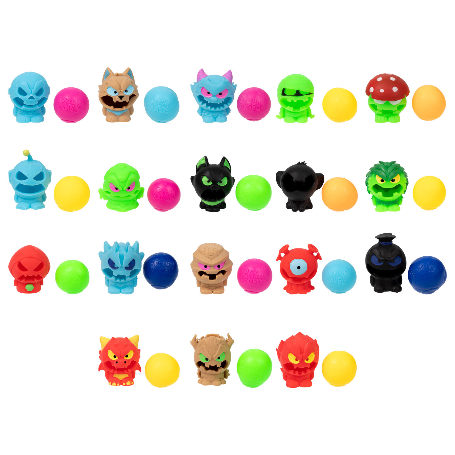 Игрушка-сюрприз 1TOY MONSTER BALL Крутой замес, антистресс, тянущиеся фигурки с шаром внутри, сквиши, 1 шт.