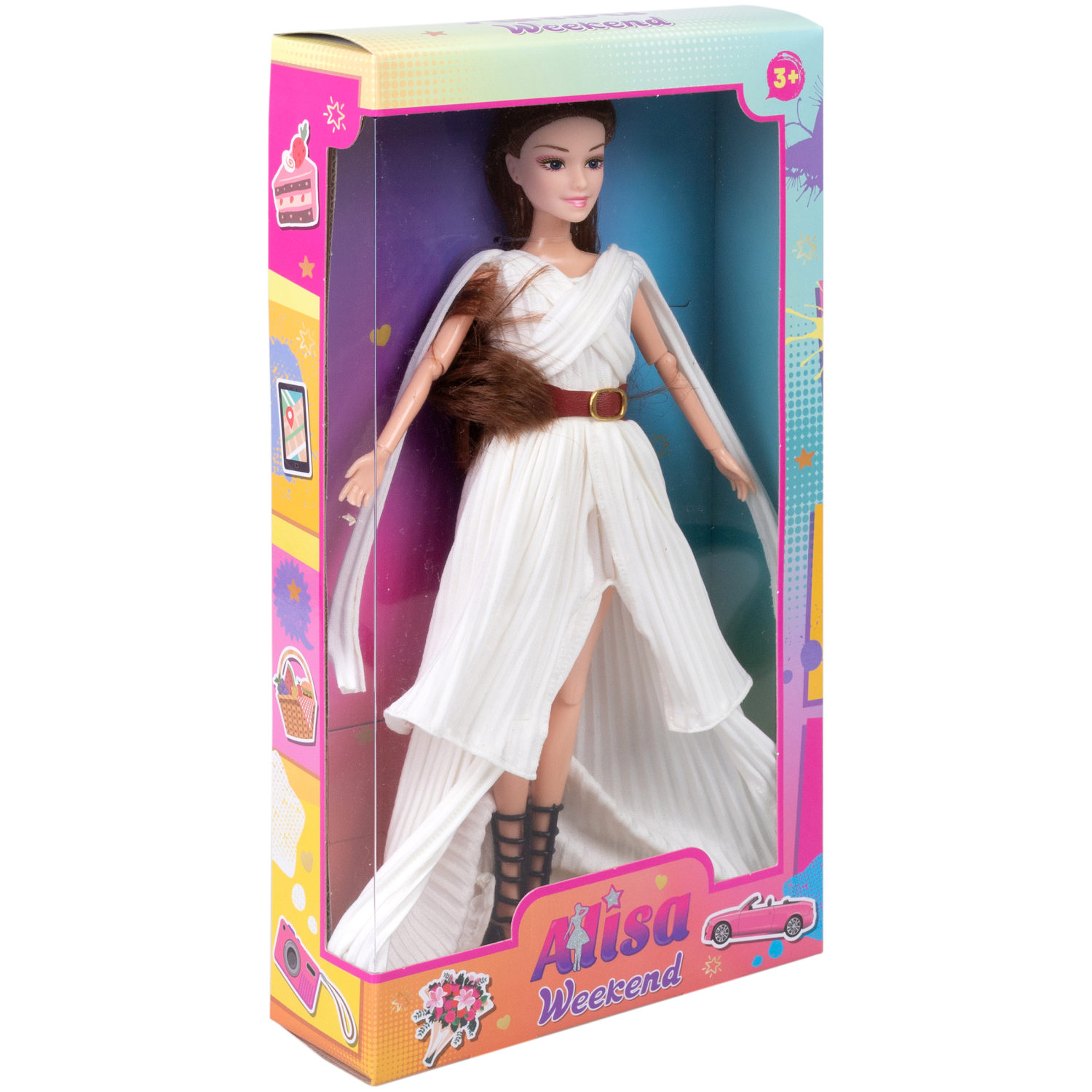 Кукла Alisa Weekend в белом платье с аксессуаром, 29 см