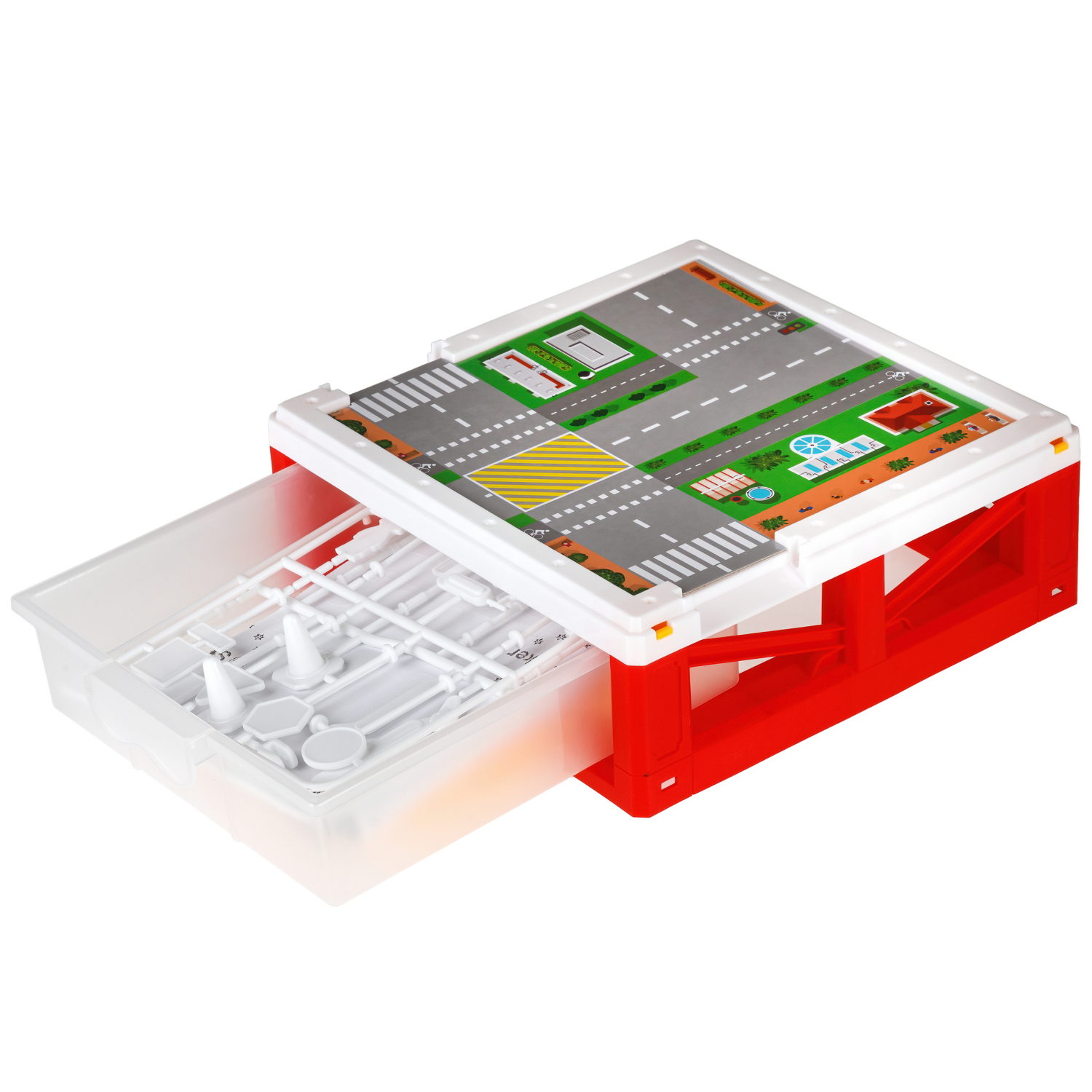 1toy Транспаркинг парковка-ящик "Пожарная команда", коробка, 31*21,5*8 см