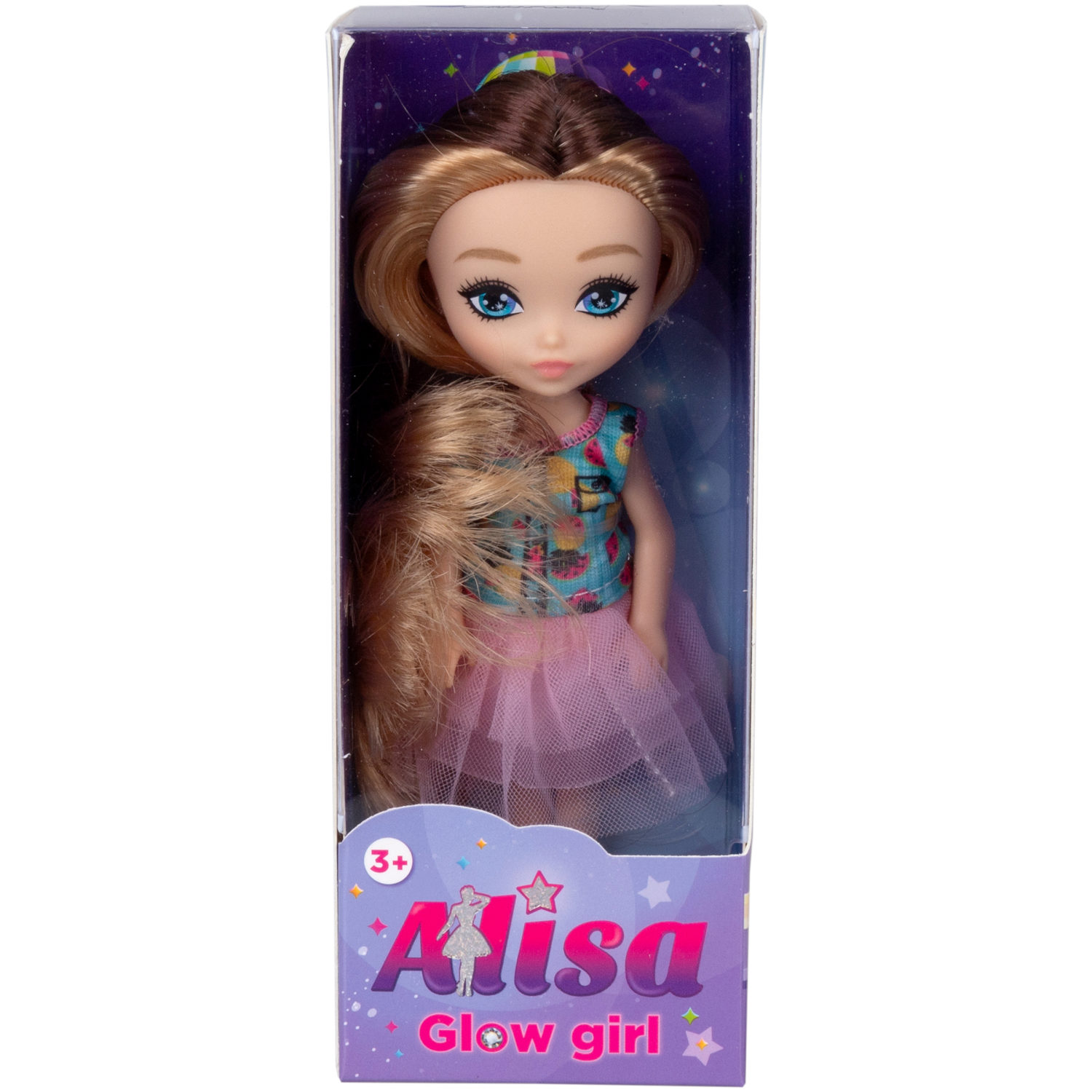 Кукла 1TOY ALISA GLOW GIRL, с разноцветными волосами, 15 см