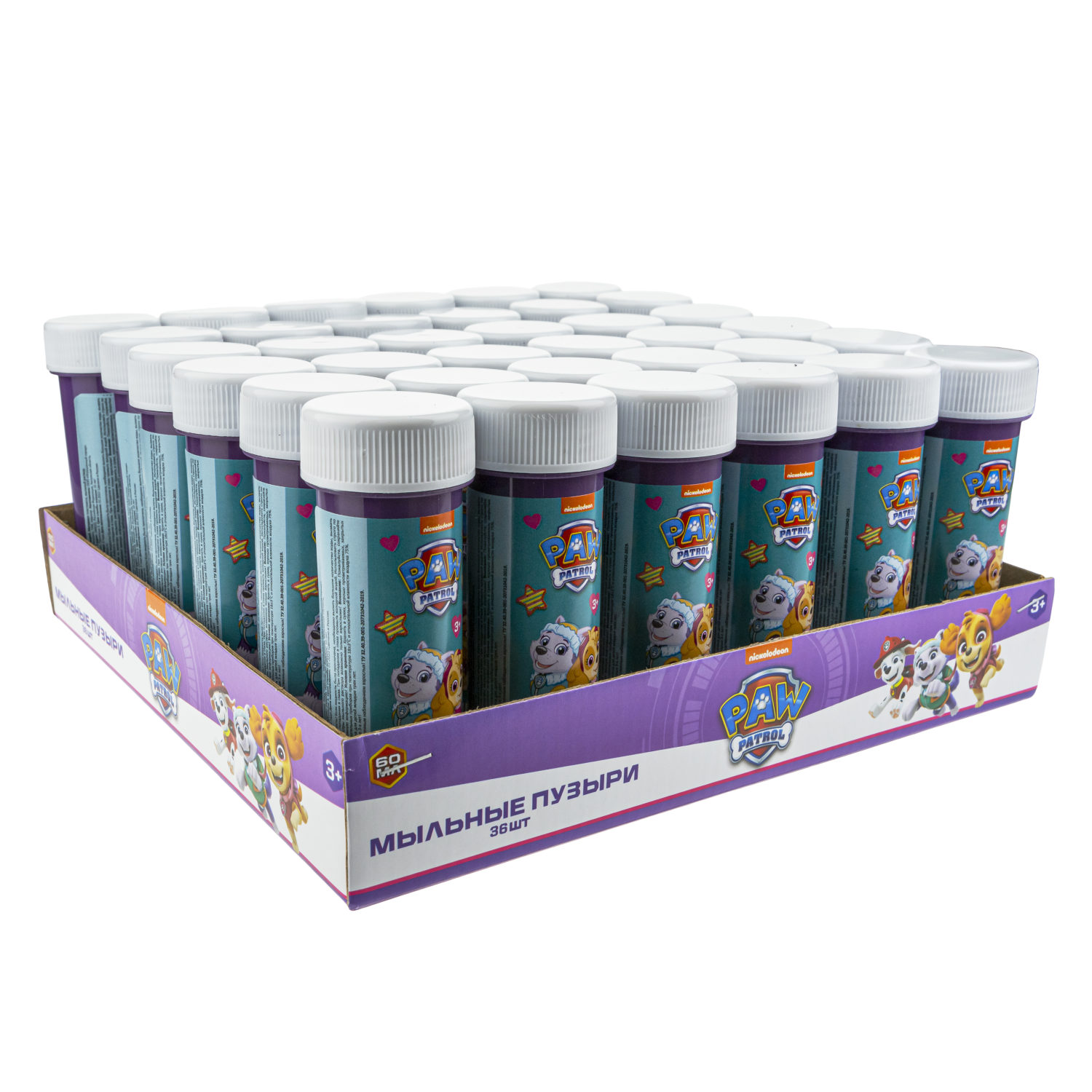 Мыльные пузыри 1TOY Щенячий патруль , детские, маленькие, для мальчиков, девочек и малышей, 60 мл