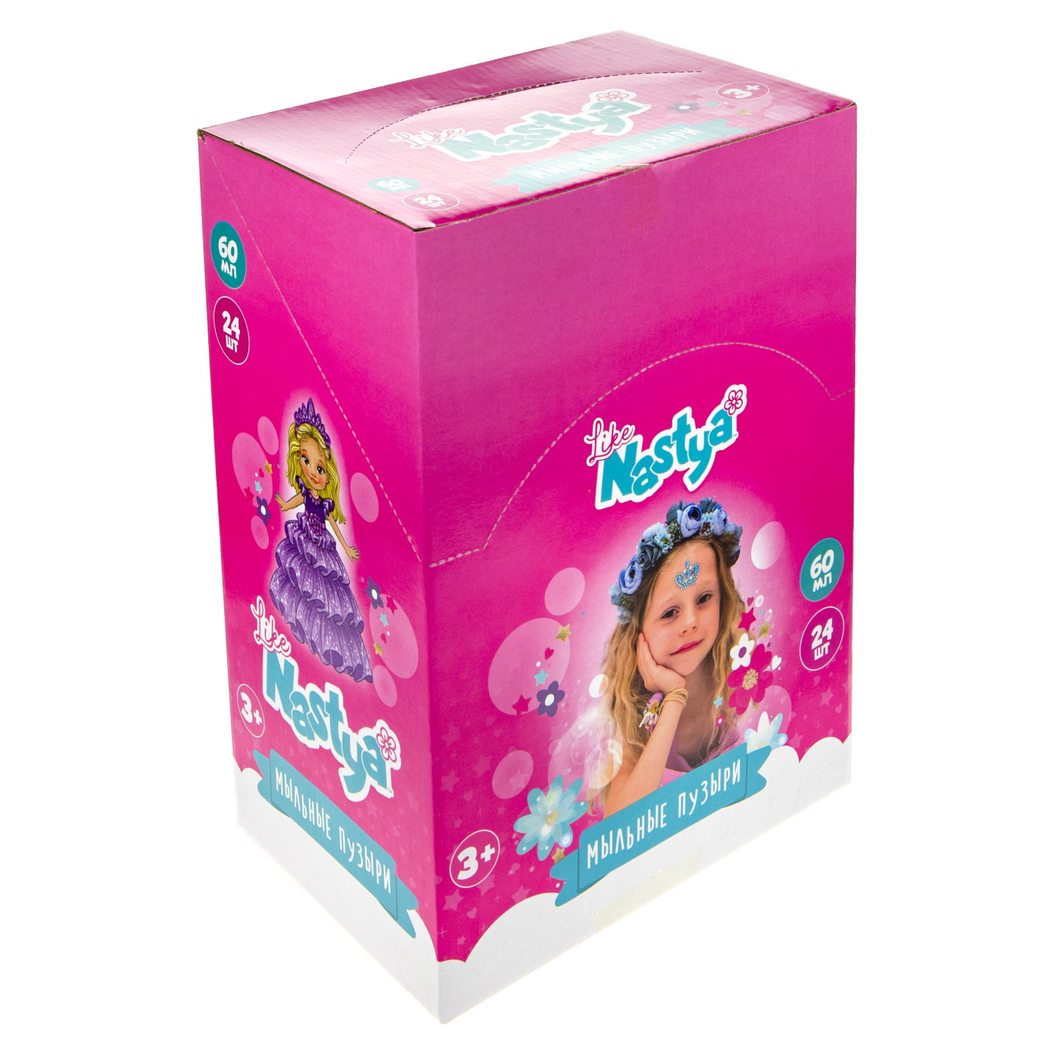 Мыльные пузыри 1TOY Like Nastya, 60 мл