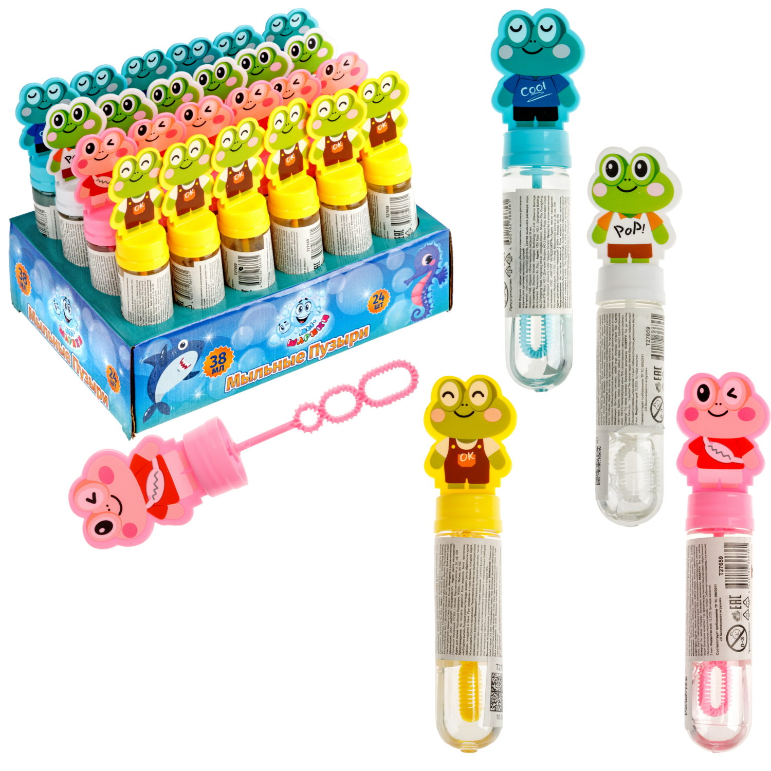 Мыльные пузыри 1TOY Мы-шарики! Лягушата, 38 мл