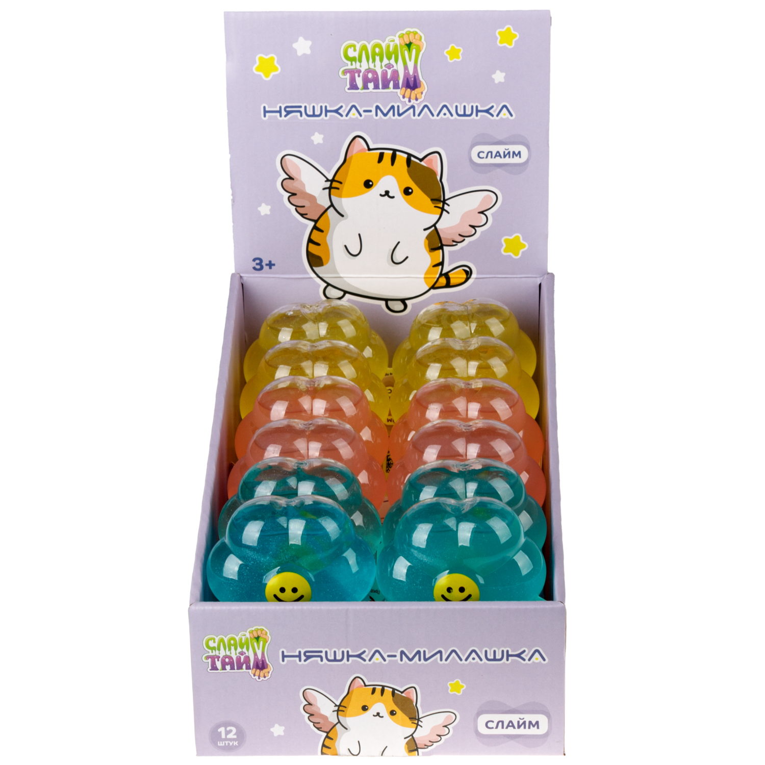 Антистресс-игрушка 1TOY  Слайм цветок в банке, 8,3х4,7х12,4 см
